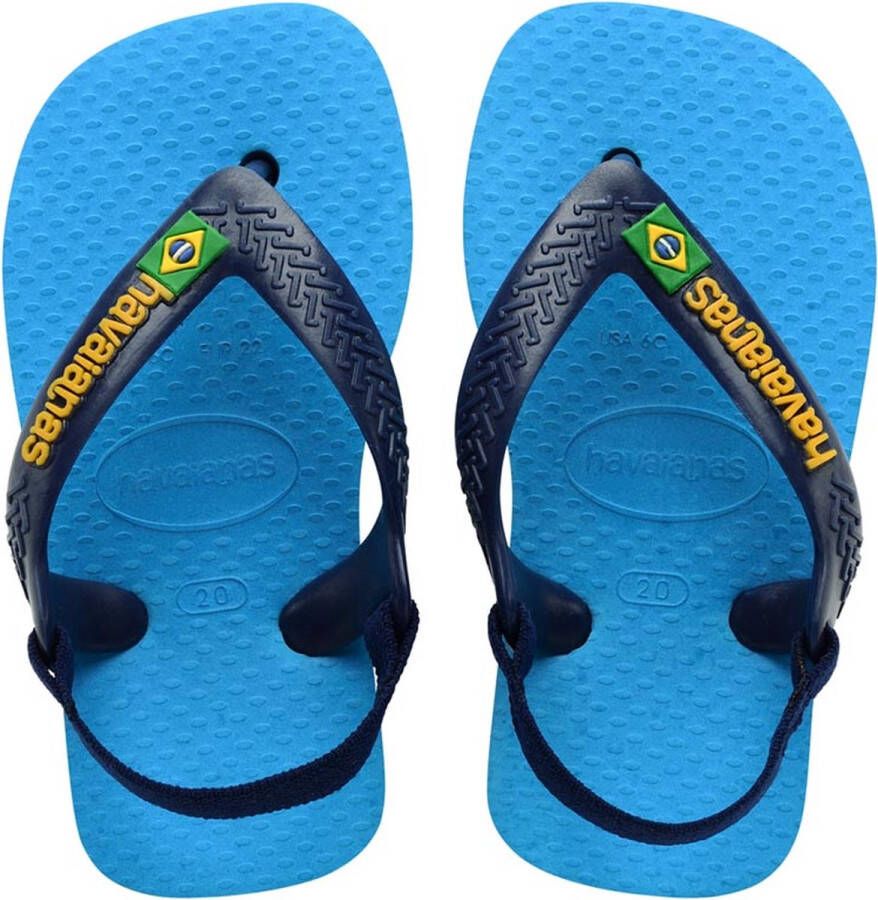 Havaianas Jongens Baby Brasil Logo II Turquoise Navy Blue BLAUW