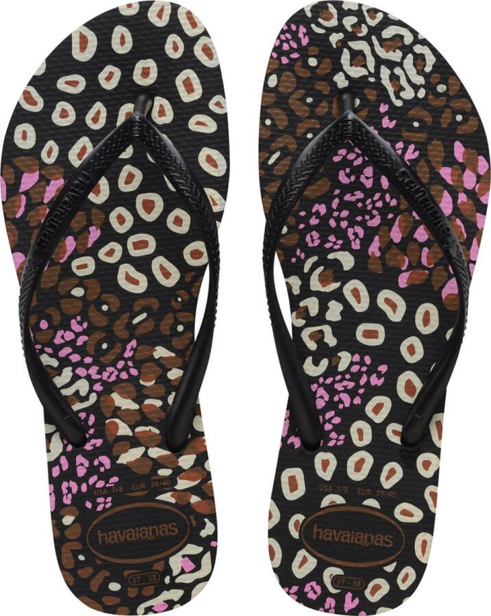 Havaianas SLIM ANIMALS Zwart Roze Dames Slippers