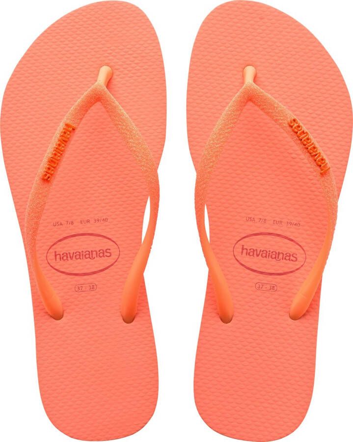 Havaianas Slim Glitter Neon Dames Slippers Coral Spark