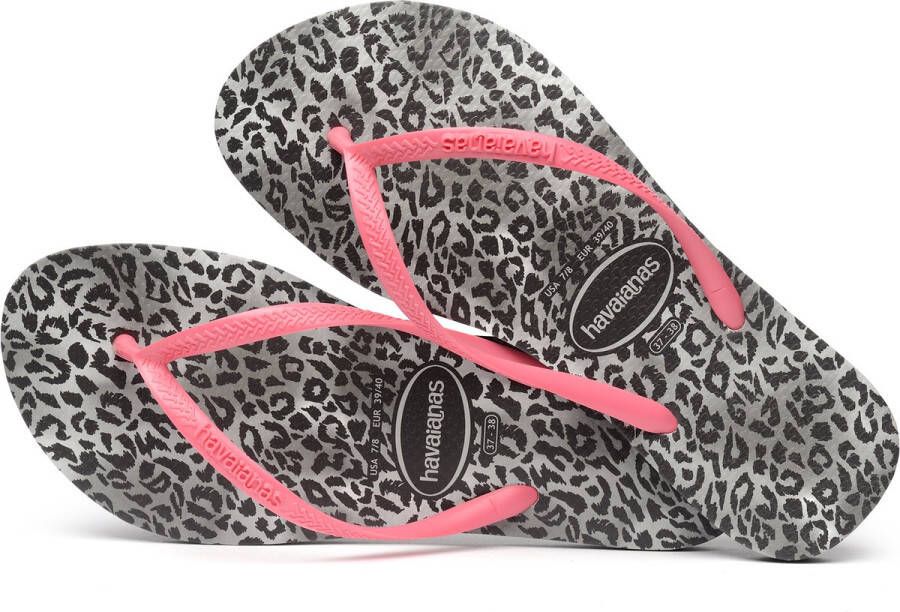 Havaianas Slim Leopard Dames Slippers Black