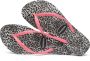 Havaianas Slim Animals teenslippers met panterprint roze grijs - Thumbnail 3