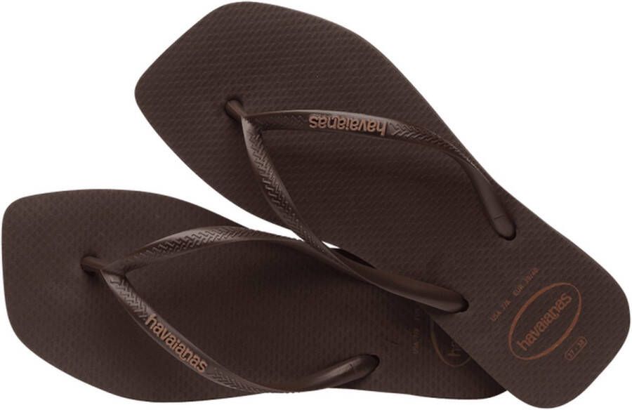 Havaianas Bruine Square Logo Pop Up Flip Flops Brown Dames