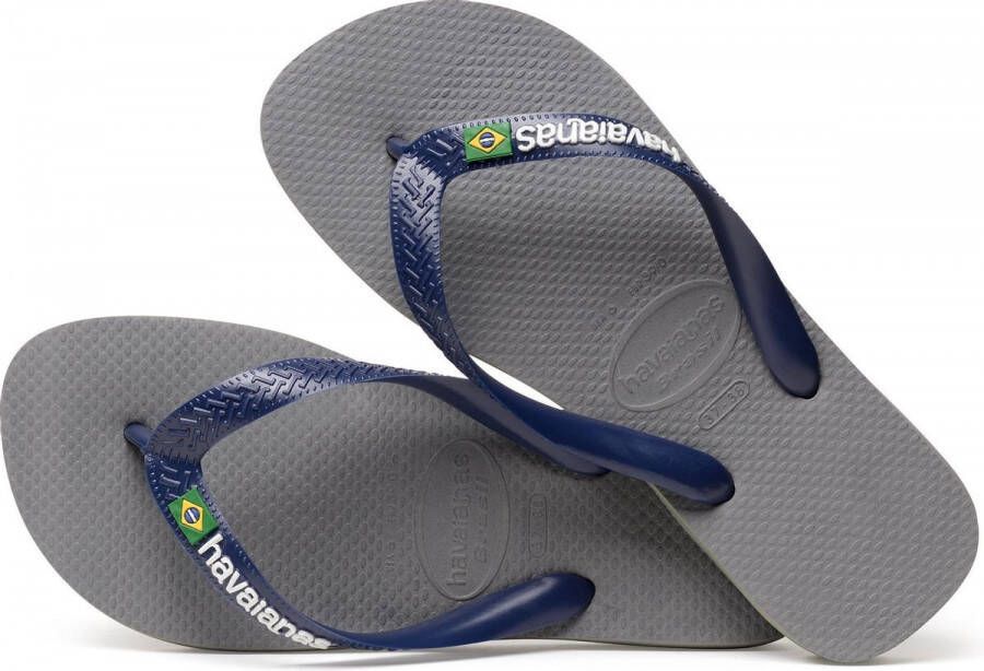 Havaianas Teenslipper Heren Brazil Logo Steel Grey Blauw