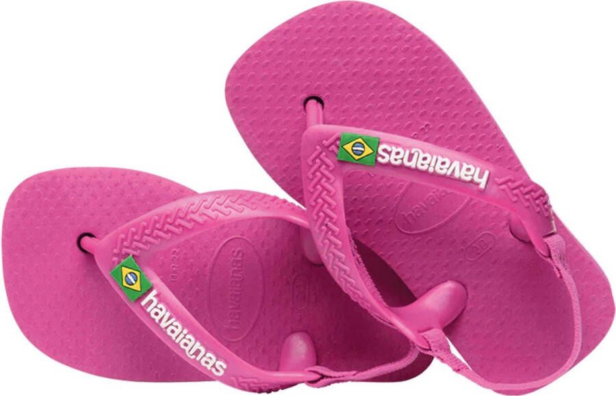 Havaianas Baby Brasil Logo II teenslippers met hielbandje roze Jongens Rubber 23 24 - Foto 4