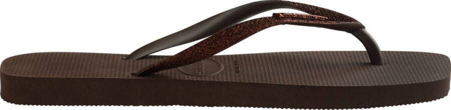 Havaianas Glitter Square Flip Flops Brown Dames