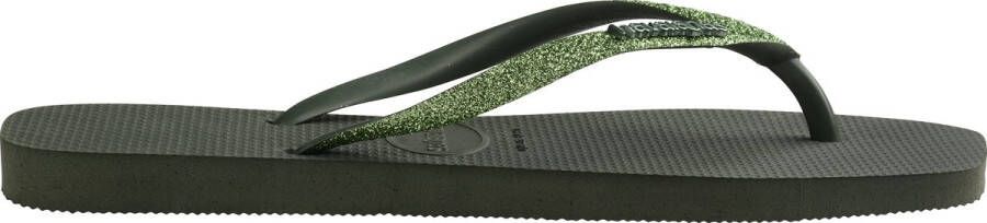 HAVAIANAS Teenslippers Dames Square Glitter Maat: 41 42 Materiaal: Rubber Kleur: Groen