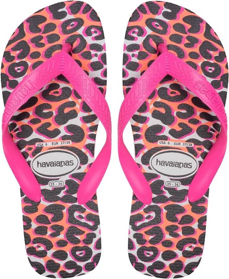 Havaianas Top Animal Women Slippers met Panterprint 35 36 Roze