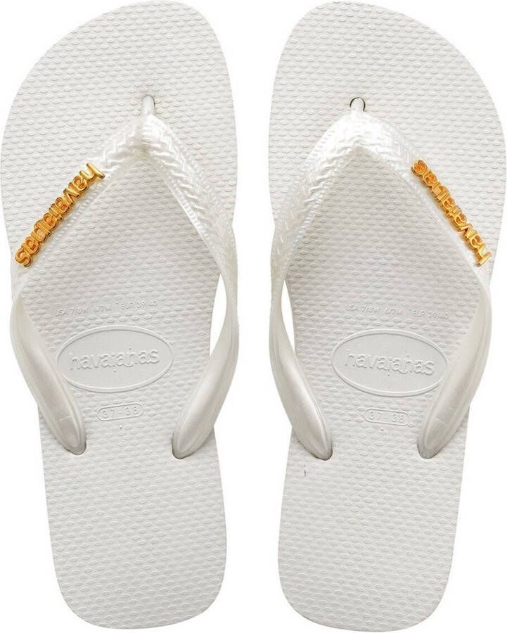 Havaianas Top Logo Metallic Teenslippers met Logo Embleem 35 36 Wit