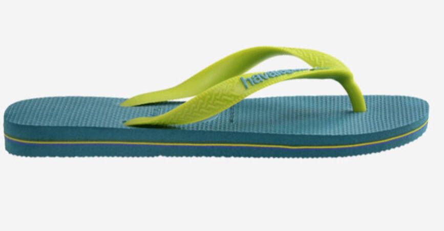 Havaianas uni Brasil Logo Amazonite Blue GROEN