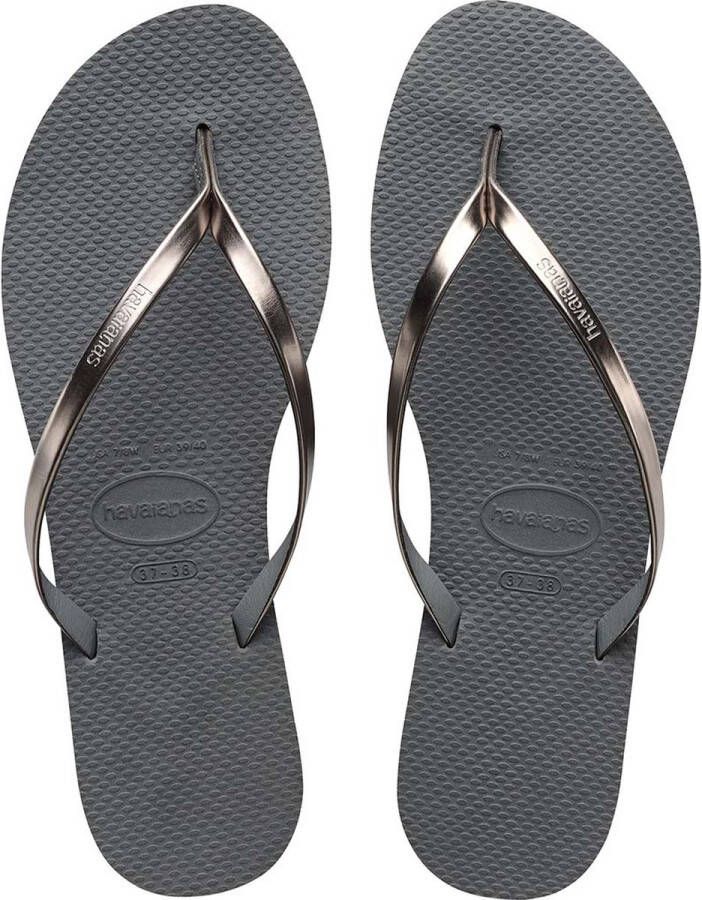 Havaianas You Metallic Unisex Slippers Gray Steel Mtal Graphite