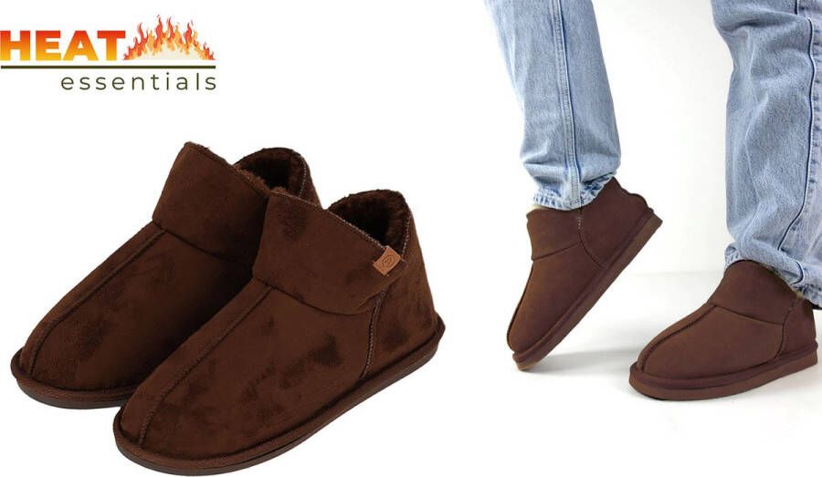 Heat Essentials Pantoffels Bruin 45 46 Pantoffels Sloffen Ook als Pantoffels beschikbaar