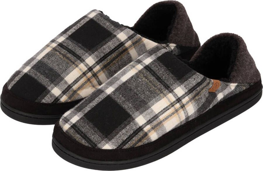 Heat Essentials Pantoffels Heren Sloffen Heren Geruit Grijs 41-42 Spaanse Sloffen Slippers Heren Huissokken