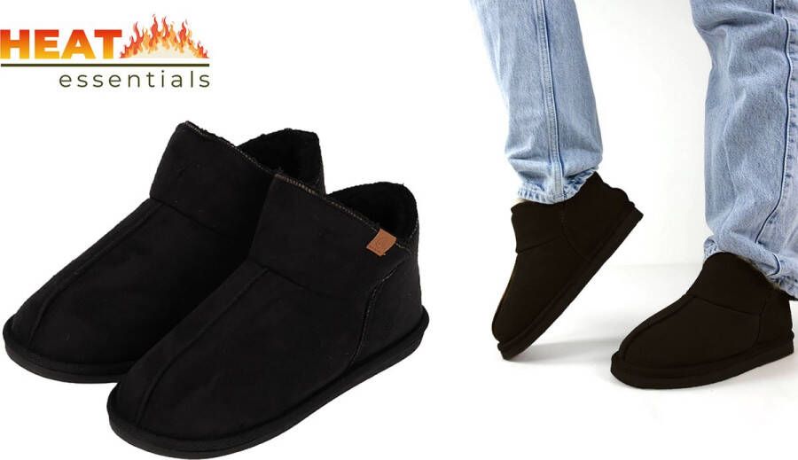 Heat Essentials Pantoffels Zwart 41 42 Pantoffels Sloffen Ook als Pantoffels beschikbaar