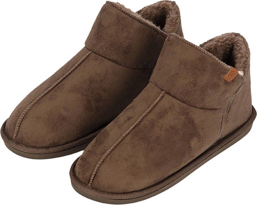 Heat Essentials Suede Pantoffels Dames Taupe- 39 40 Dames Pantoffels Sloffen Dames