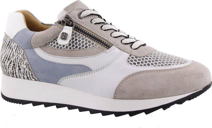 Helioform Sneaker blauw wit taupe zebra K Kleur Wit)