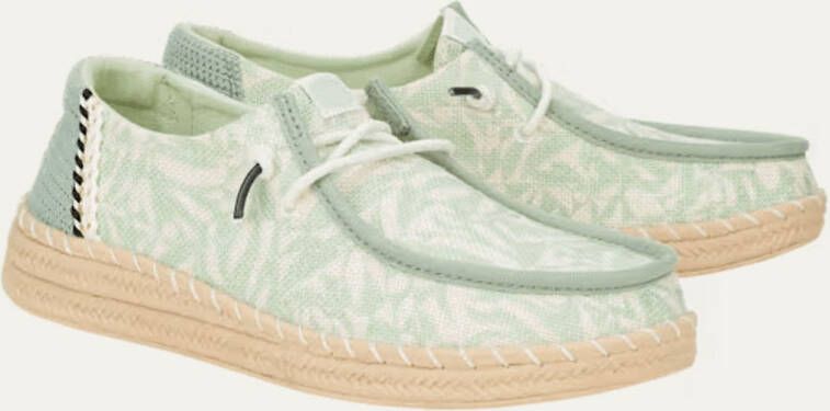 Hey Dude Dames Sneaker Wendy Espadrille Retro Palm Green GROEN