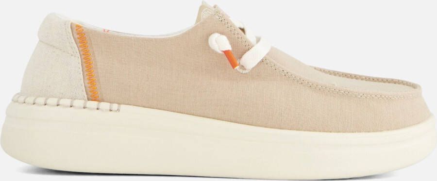 Hey Dude Stijlvolle Rise Veterschoenen voor Vrouwen Beige Dames