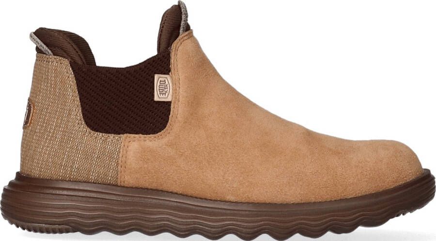 Hey Dude Suede Chelsea Boot Lichtgewicht Comfort Beige Dames