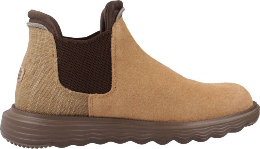 Hey Dude Suede Chelsea Boot Lichtgewicht Comfort Beige Dames