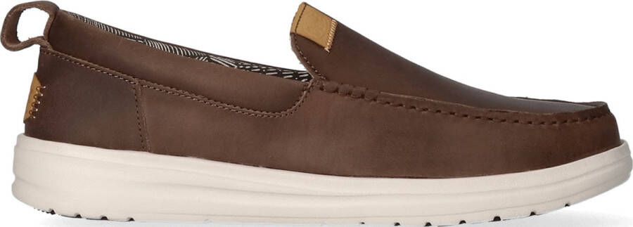 Hey Dude Donkerbruine Sneakers met Wally Grip Brown Heren