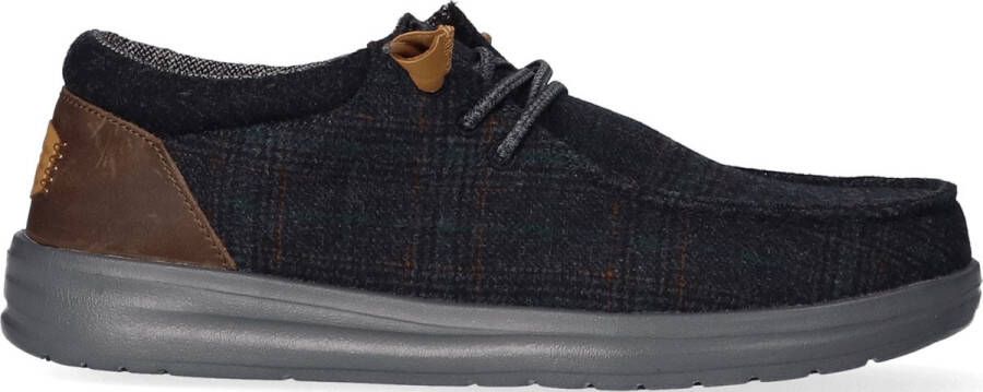 HEYDUDE Wally Grip Wool Heren Instappers Navy Plaid