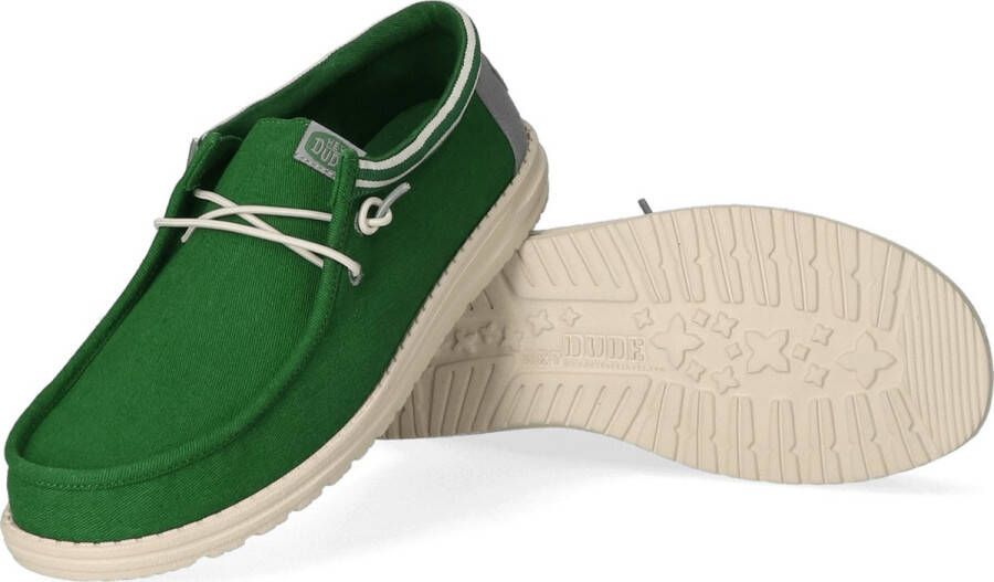 HEYDUDE Wally Letterman Heren Instappers Green White