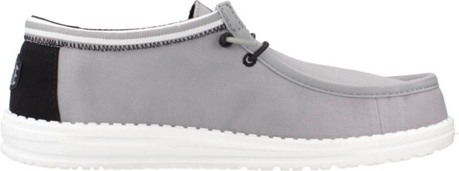 HEYDUDE Wally Letterman Heren Instappers Light Grey White