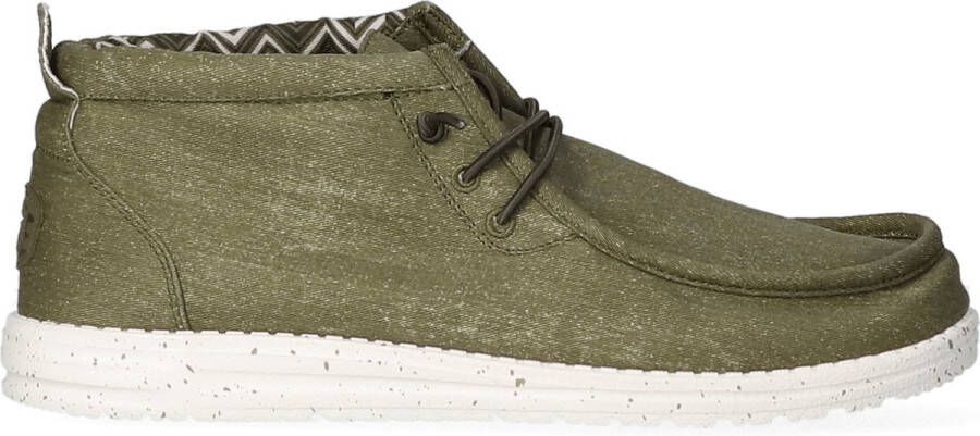 HEYDUDE Wally Mid Canvas Heren Instappers Olive