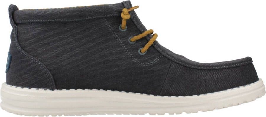 HEYDUDE Wally Mid Waxed Canvas Heren Instappers Navy