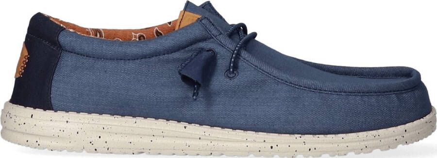 Heydude Instappers Wally Washed Canvas HD40296-410 Blauw