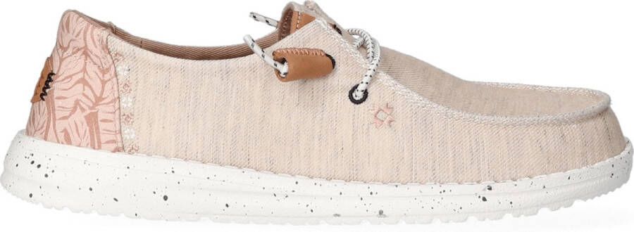 HeyDude Women's Wendy Heathered Slub Tropical Sneakers beige