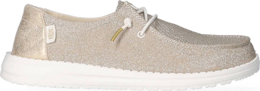 HeyDude Women's Wendy Metallic Sparkle Sneakers beige