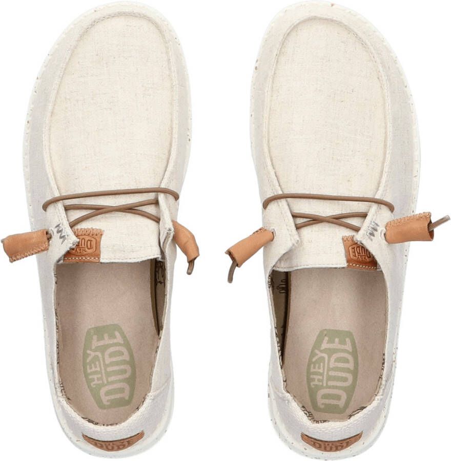 HEYDUDE Wendy Washed Canvas Dames Instapper Cream