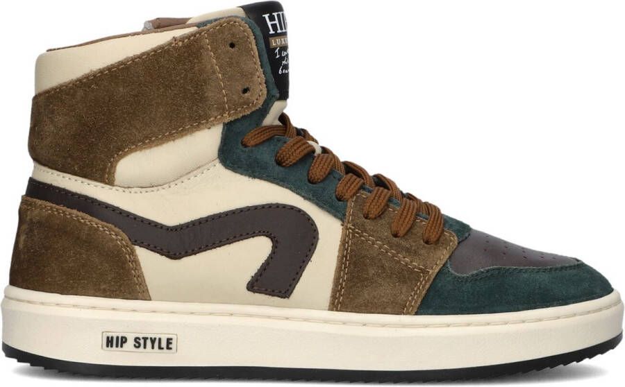 Hip H1765 Sneakers Leren Sneaker Jongens Groen