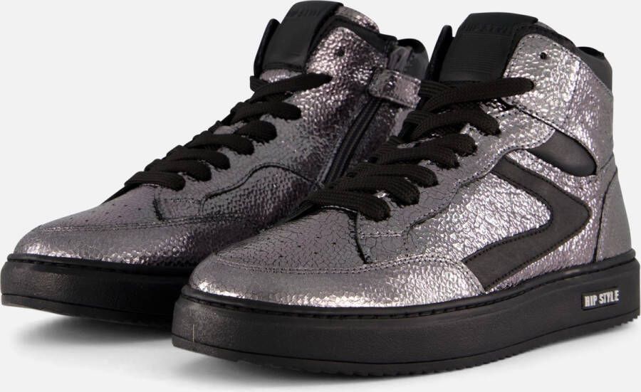 Hip hoge sneakers metallic zilver Dames