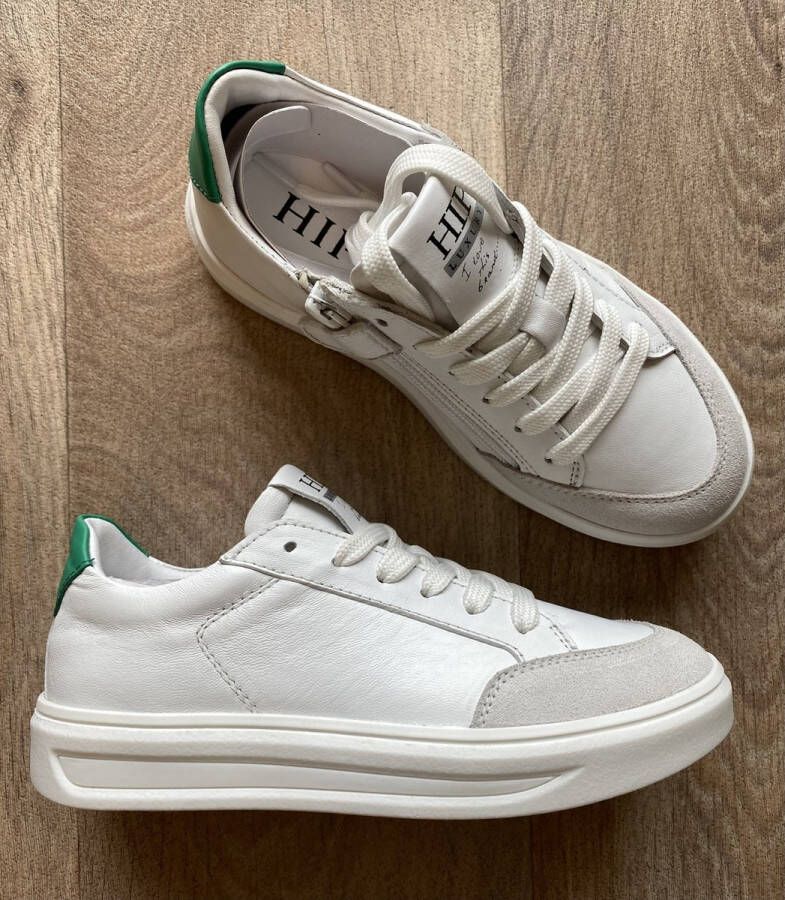 Hip sneaker wit groen