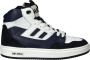 Hip leren sneakers blauw zwart wit - Thumbnail 2