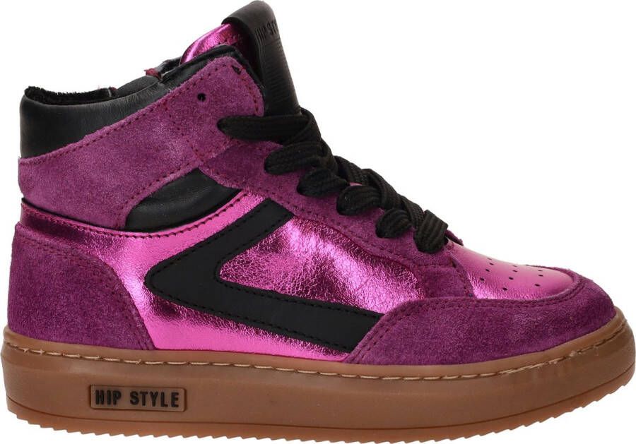 Hip hoge sneakers metallic roze Dames