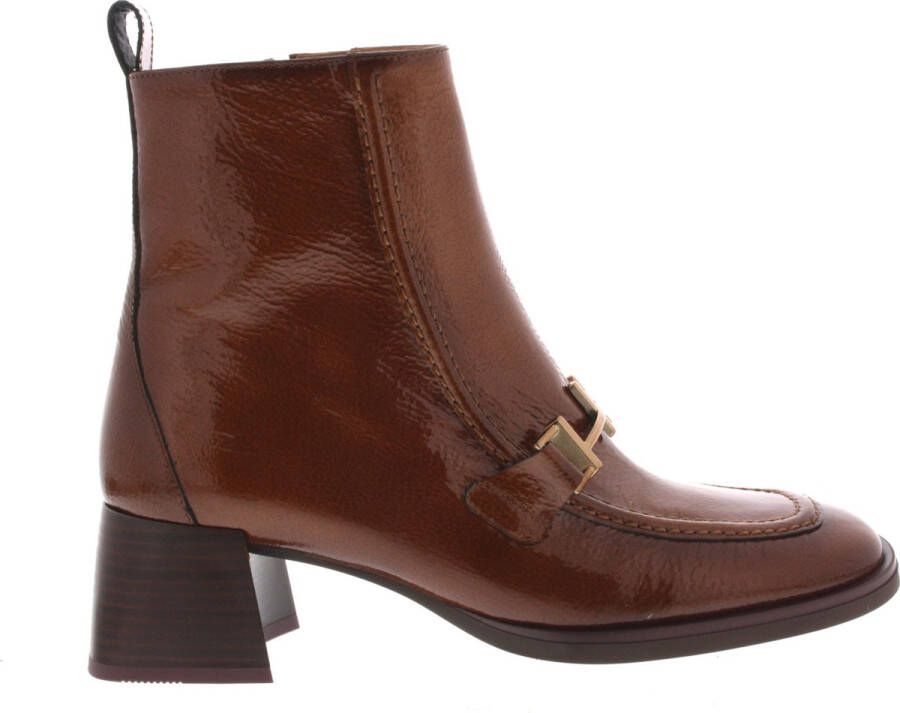 HISPANITAS Enkellaarsjes Dames Hi243727 Maat: 38 Materiaal: Lak Kleur: Cognac