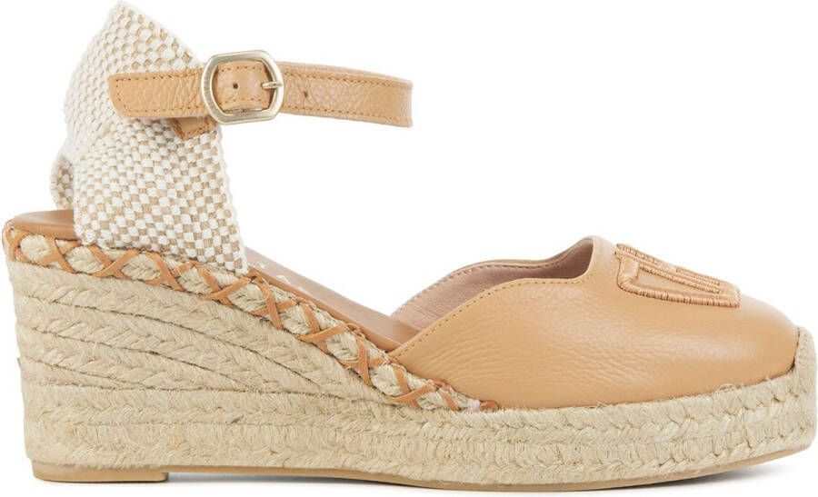 HISPANITAS Espadrilles Dames Hv243449 Maat: 41 Materiaal: Leer Kleur: Bruin