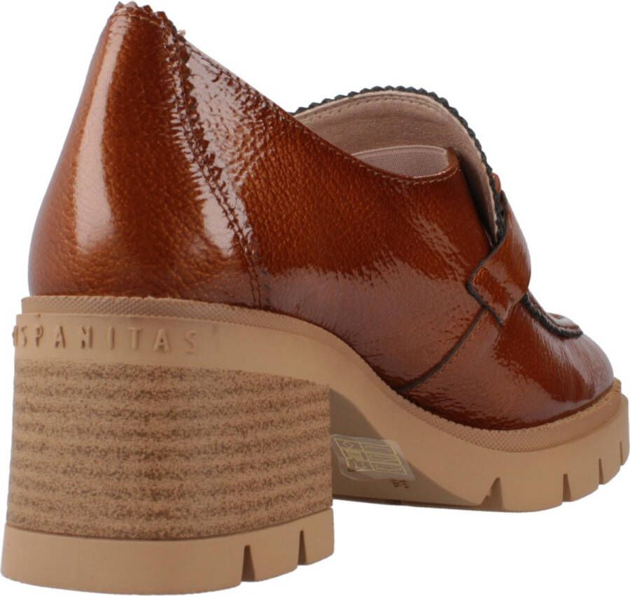 Hispanitas Stijlvolle Loafers met Tacon Hak Brown Dames