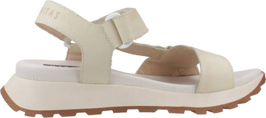 Hispanitas Stijlvolle platte sandalen met versieringen Beige Dames