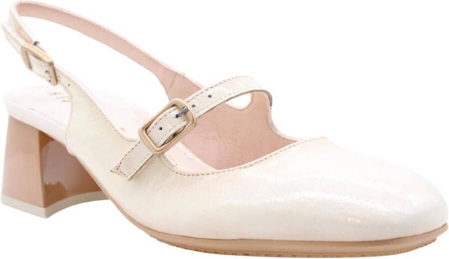 Hispanitas Elegante Mary Jane Slingback Hakken Beige Dames