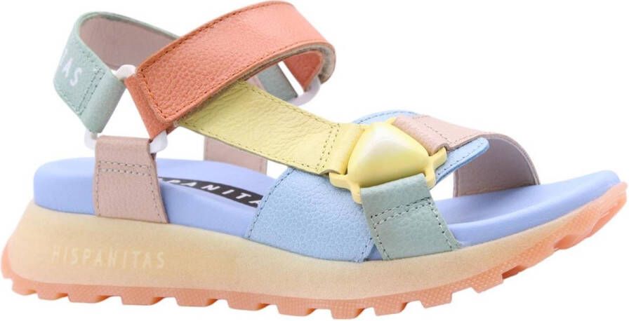 Hispanitas Stijlvolle platte sandalen met versieringen Multicolor Dames