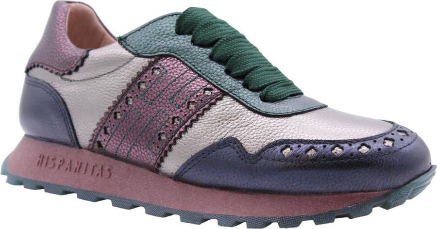 HISPANITAS Sneakers Dames Chi243623 Maat: 38 Materiaal: Leer Kleur: Groen