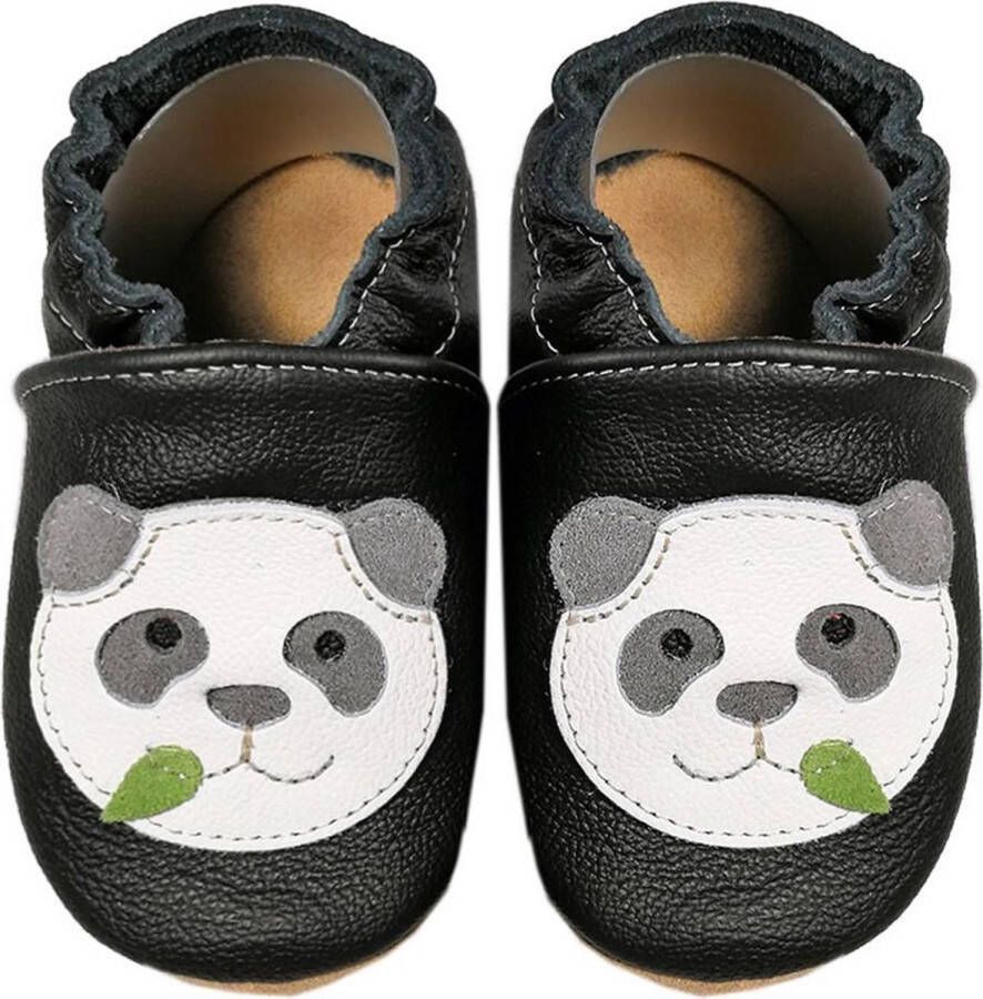 Hobea Babyslofjes zwart met panda