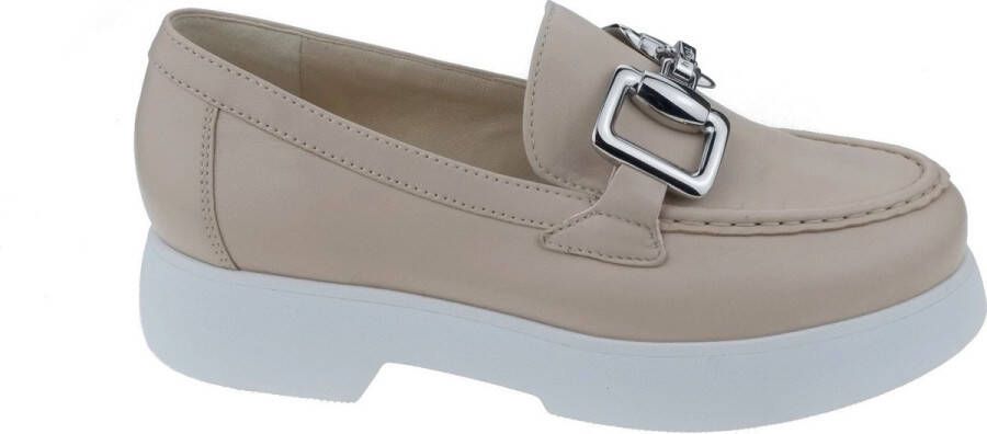 Högl Stijlvolle Beige Leren Loafers Beige Dames