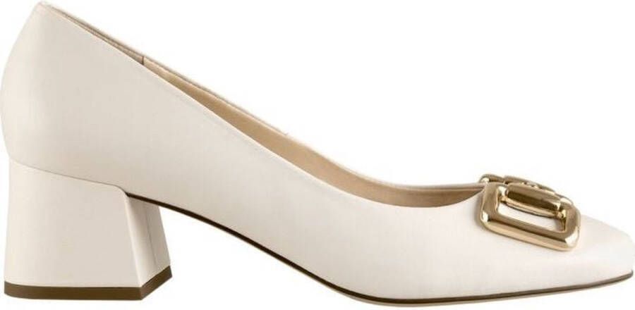 Högl Elegante Horsebit Pumps met Midi Blokhakken Wit Dames