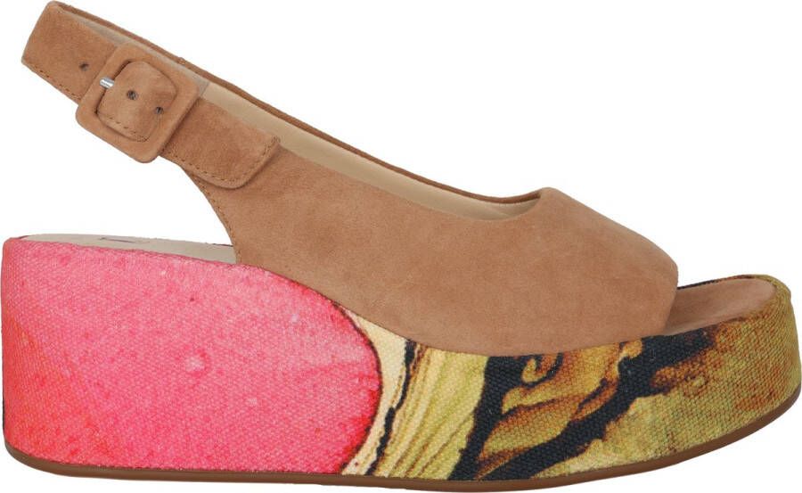 Högl Beige Mix Platform Sandaal voor Vrouwen Multicolor Dames