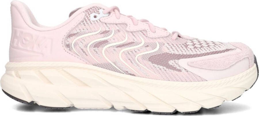 Hoka Clifton Ls Sneakers Suède Dames Roze